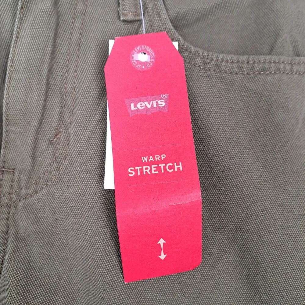 Levi's 502 Regular Taper Warp Stretch Olive‎ Green Pants 29x28* NWT